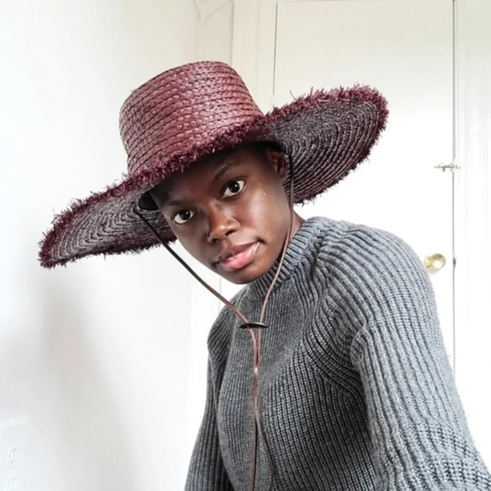 Frye Raffia Straw Brown Hat - Picture 2 of 7